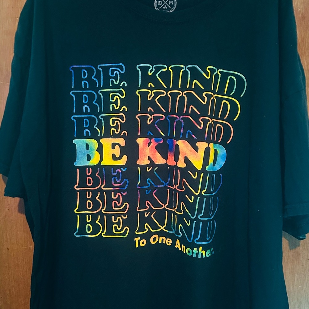 Doma Black Short Sleeve Tee with Be Kind Graphic